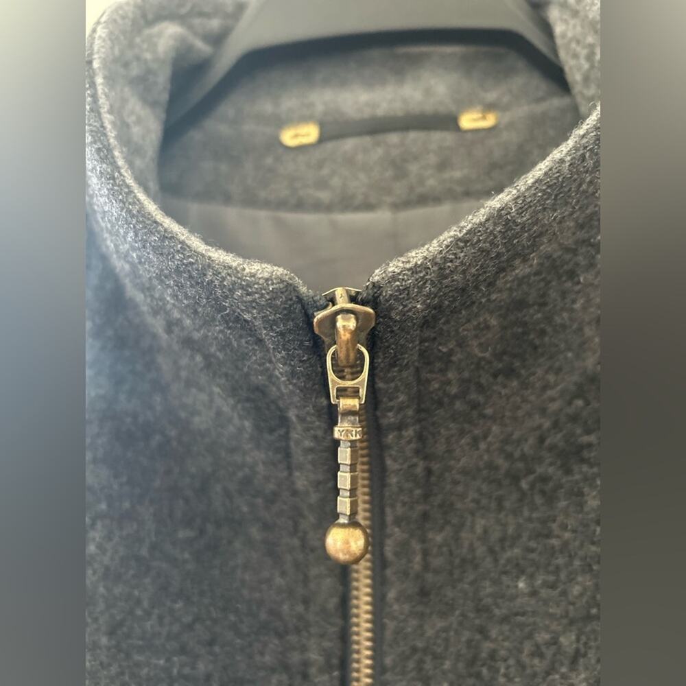 C&A Canda Charcoal Grey Virgin Wool Zipper Jacket… - image 2